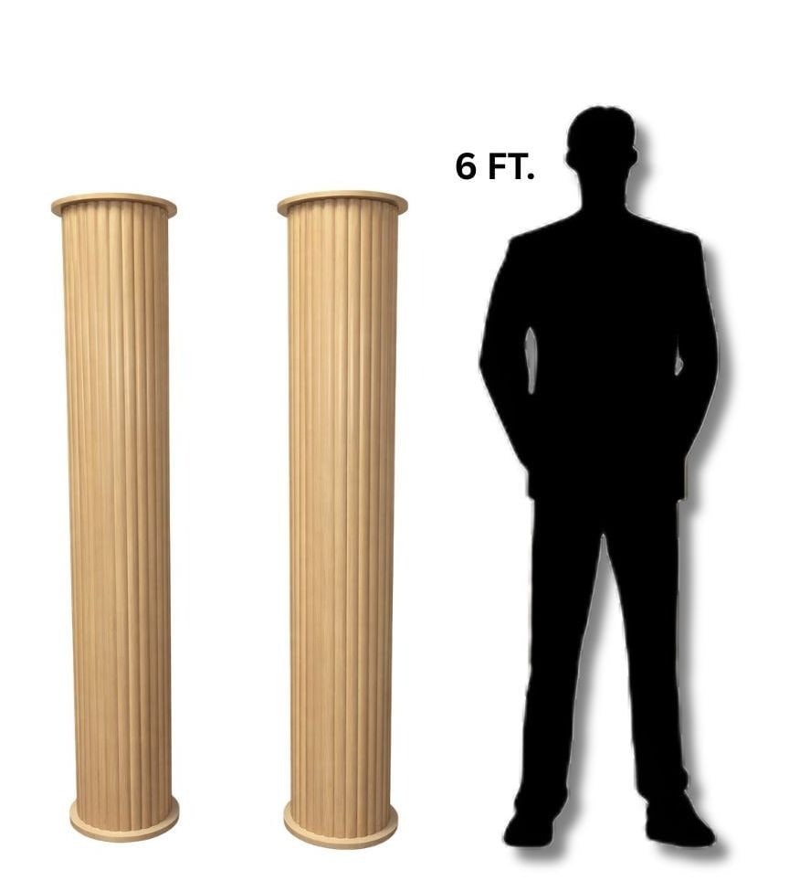 Pair of Italian Column Floor Lamps: Each measures 67.5" H x 11.5" diameter at top.