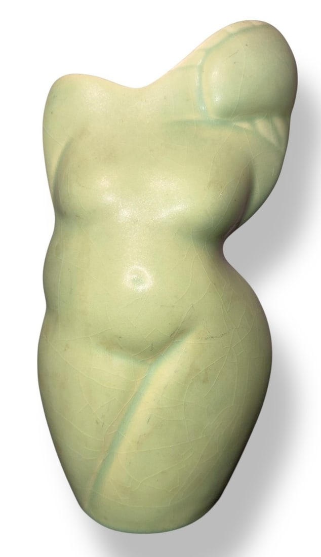 A DONNA PALSENO (American, 20th C.) Art Deco Style Nude Vase: Measures 10" H x 5" W x 2.5" D.