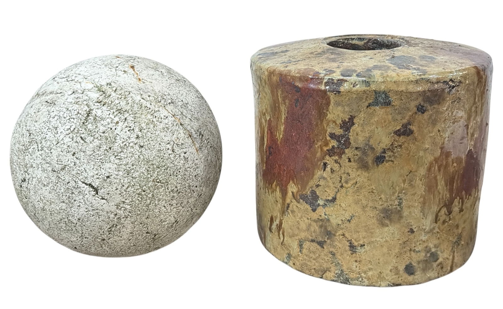 Large Stone Sphere Sculpture on Marble Base - 3