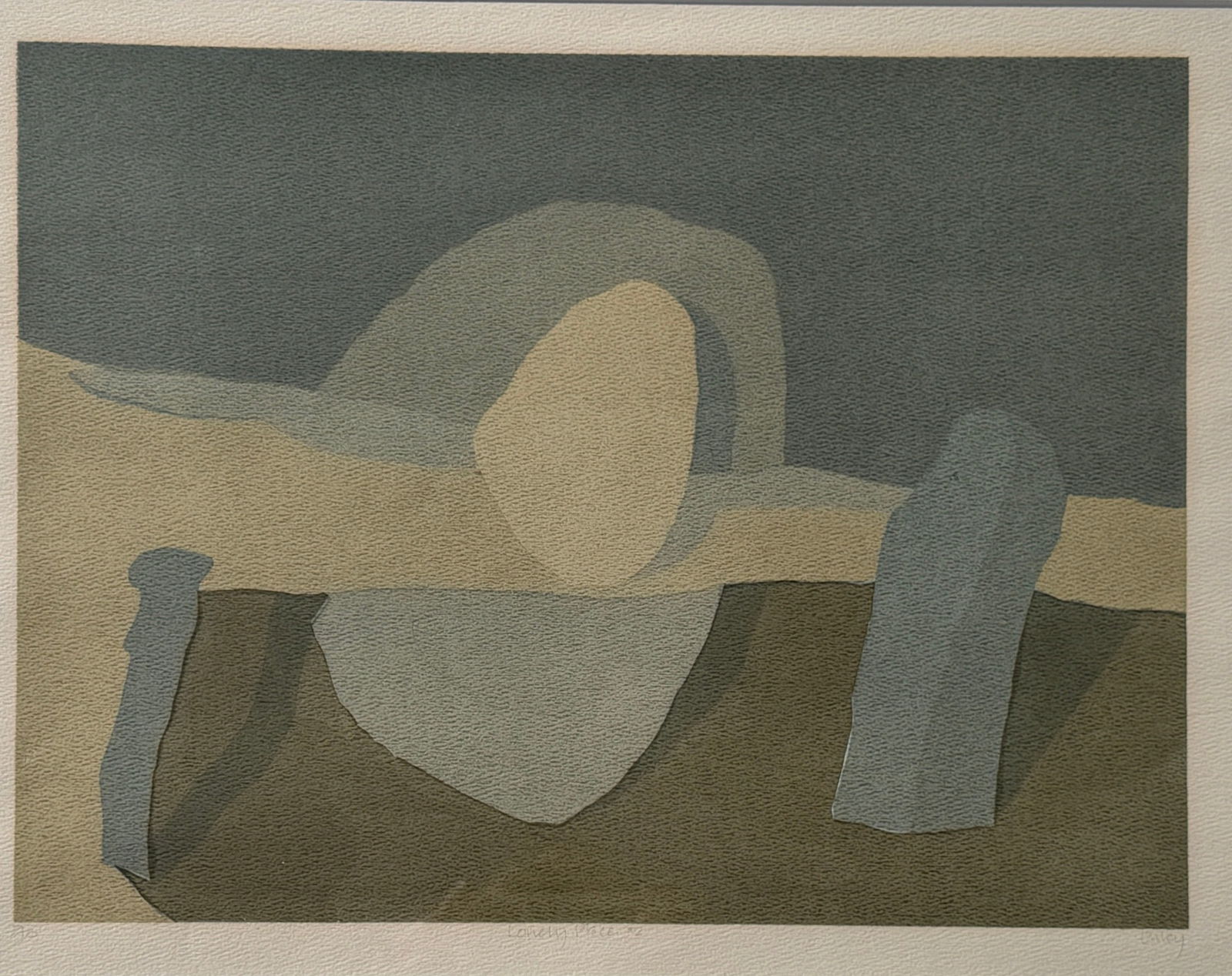 TONI ONLEY (Canadian, 1928-2004), "Lonely Place #2" Artist Proof Serigraph: Signed, marked AP, and title in the lower margins. Measures 25.25" x 28.75" x 1.5" in frame, sight measures 13" x 16.75".