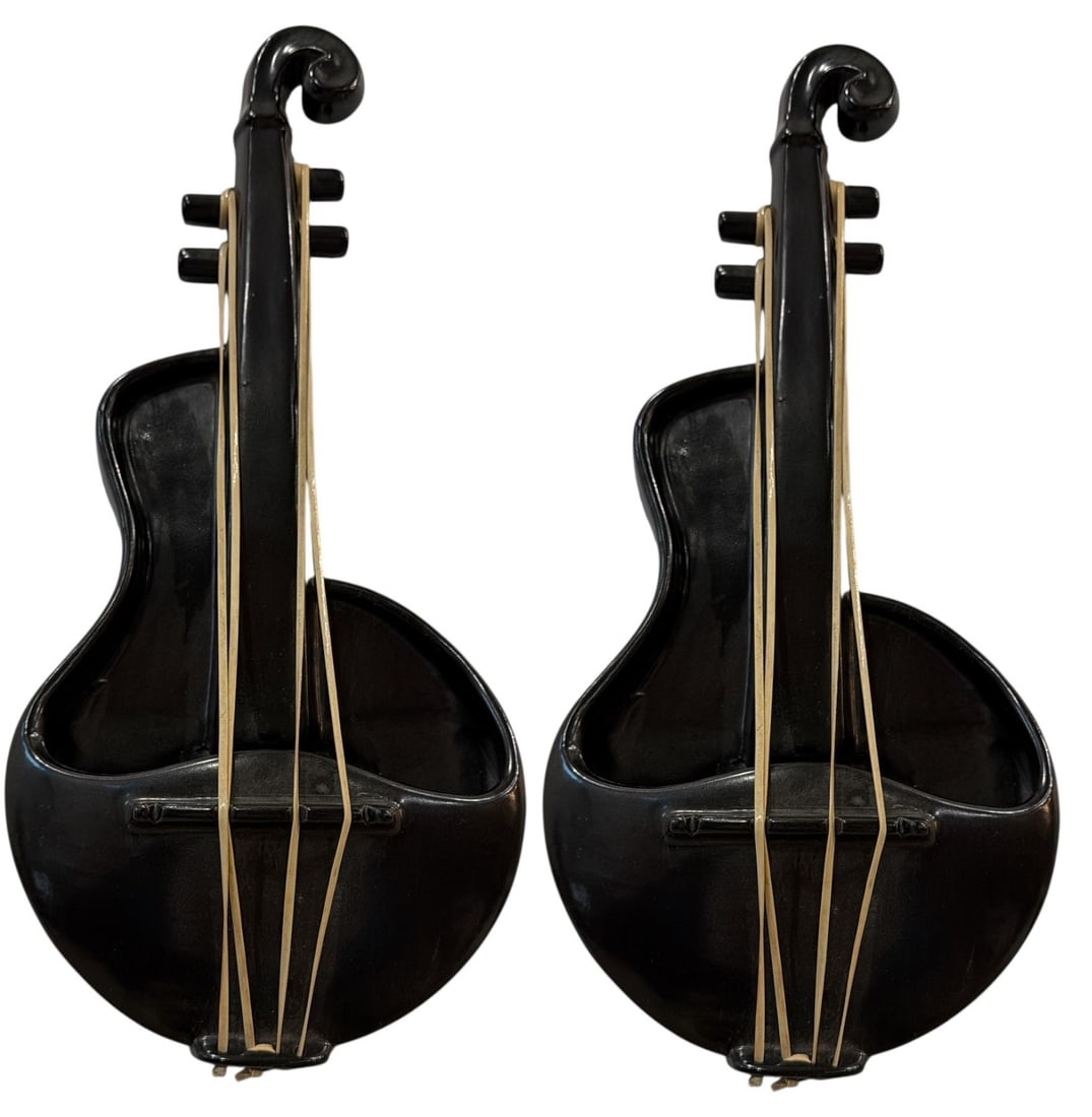 Mid Century REDWING Cello Wall Pockets, Pair (1 of 4)