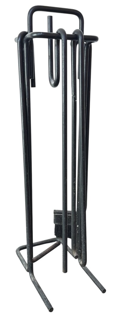 ANN MAES (American, 20th C.) For Mace-Line Iron Fireplace Tool Set: Measures 26" H x 6.5" W x 7" D.