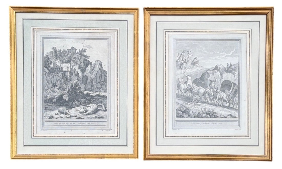 Two Fable Engravings by J.B OUDRY (1 of 5)