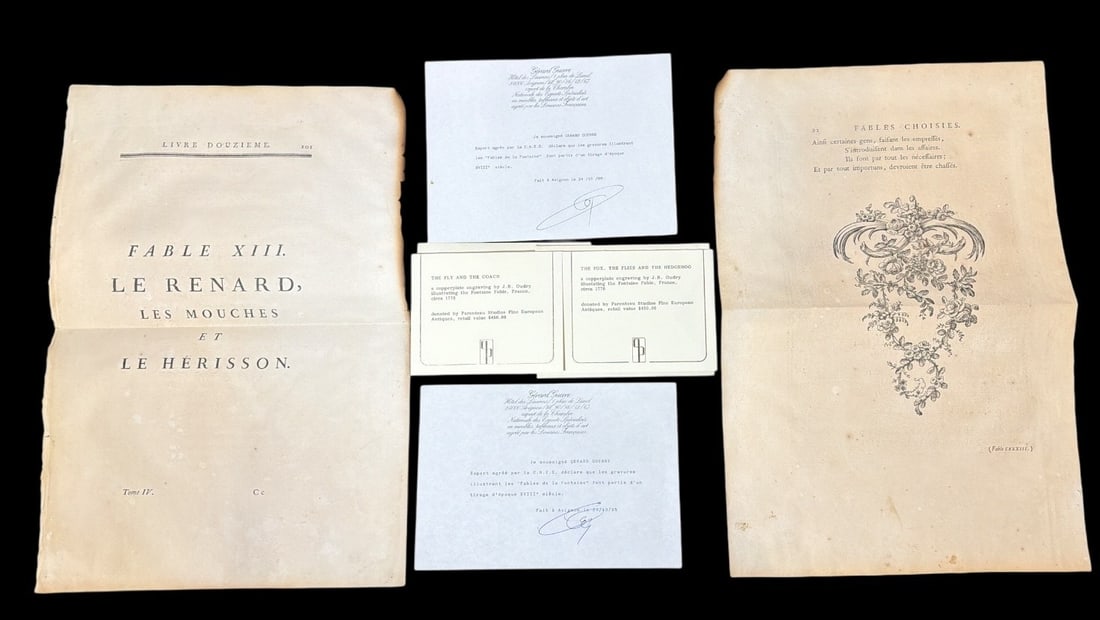 Two Fable Engravings by J.B OUDRY - 3