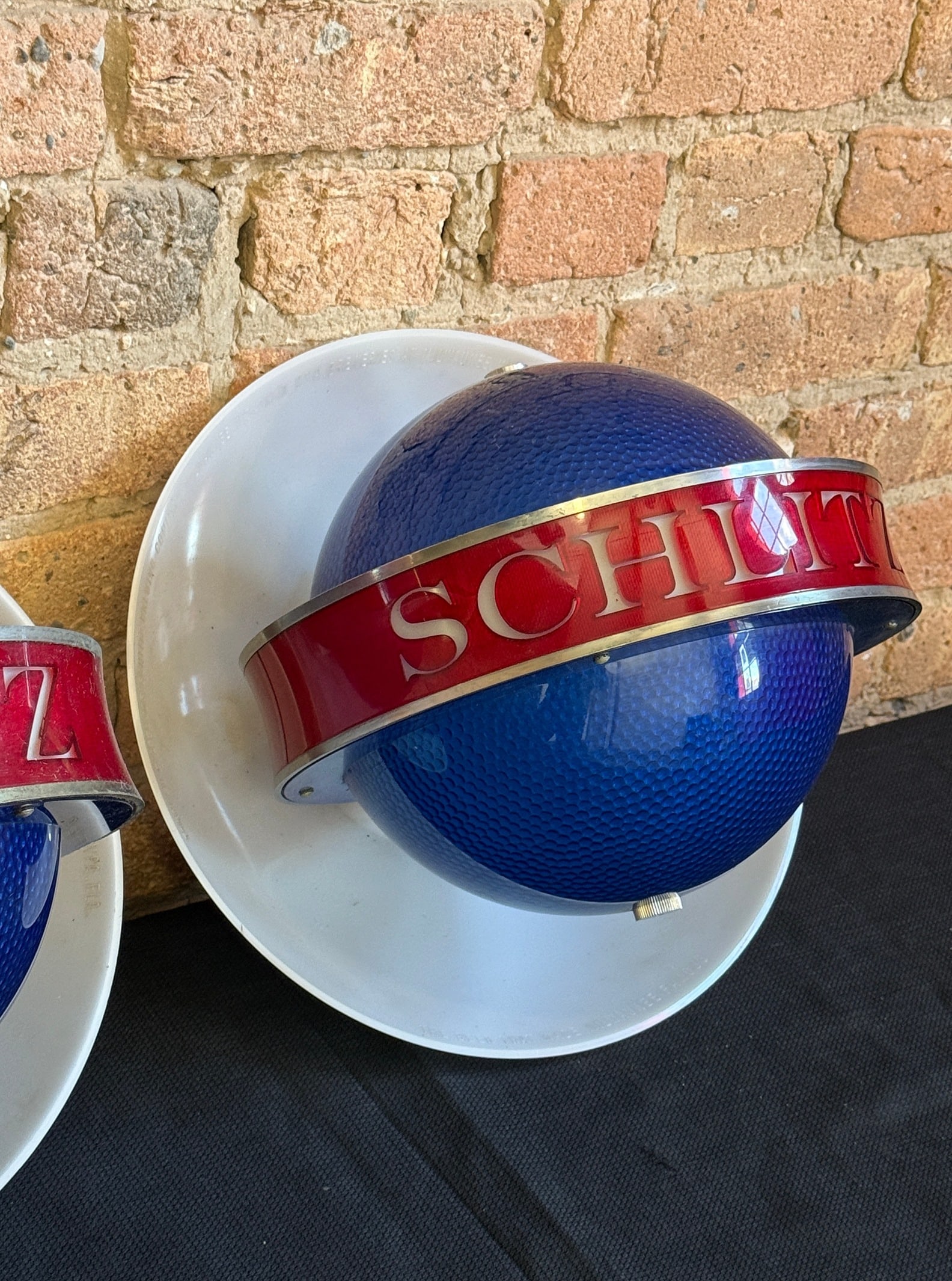 Rare Vintage SCHLITZ Beer Globe Advertising Signs, Pair - 4