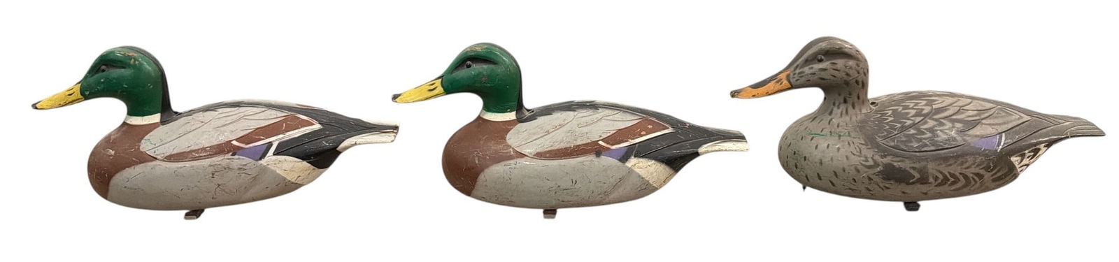 Three 1967 D-9 VICTOR Duck Decoys: All measure approx. 7.25" H x 6" W x 15" D.