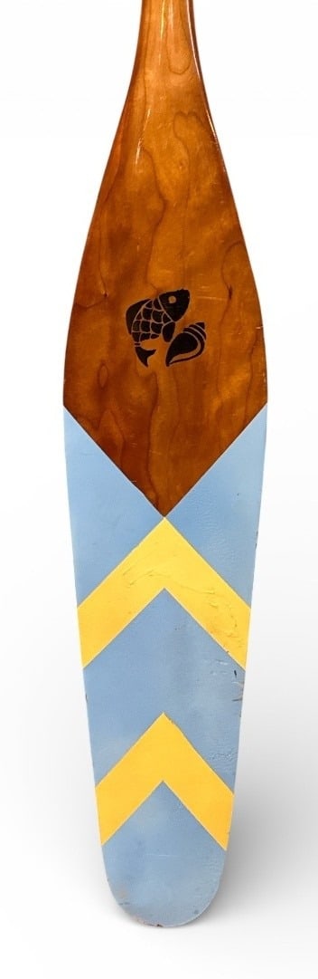 Vintage Decorative Canoe Paddle: Measures 63" H x 6" W x 1" D.