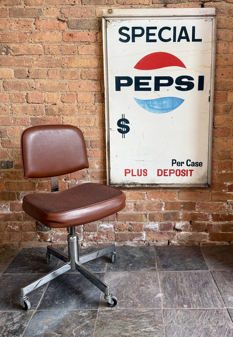 Vintage PEPSI "Special" Advertising Sign, Per Case: Metal. Measures. 44" H x 27" W x 1.5" D including aluminum framing. From a multi-generational, family-owned service station in Chicago.