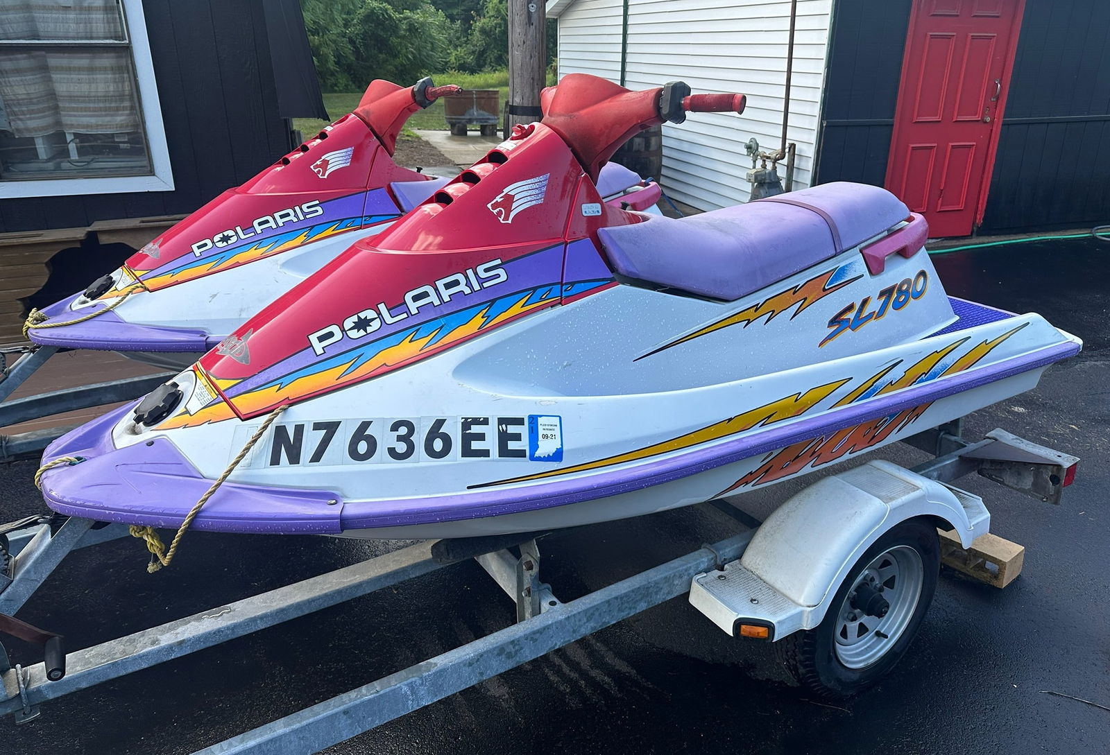 Two 1996 POLARIS SL780 Jet Skis & Trailer (1 of 10)