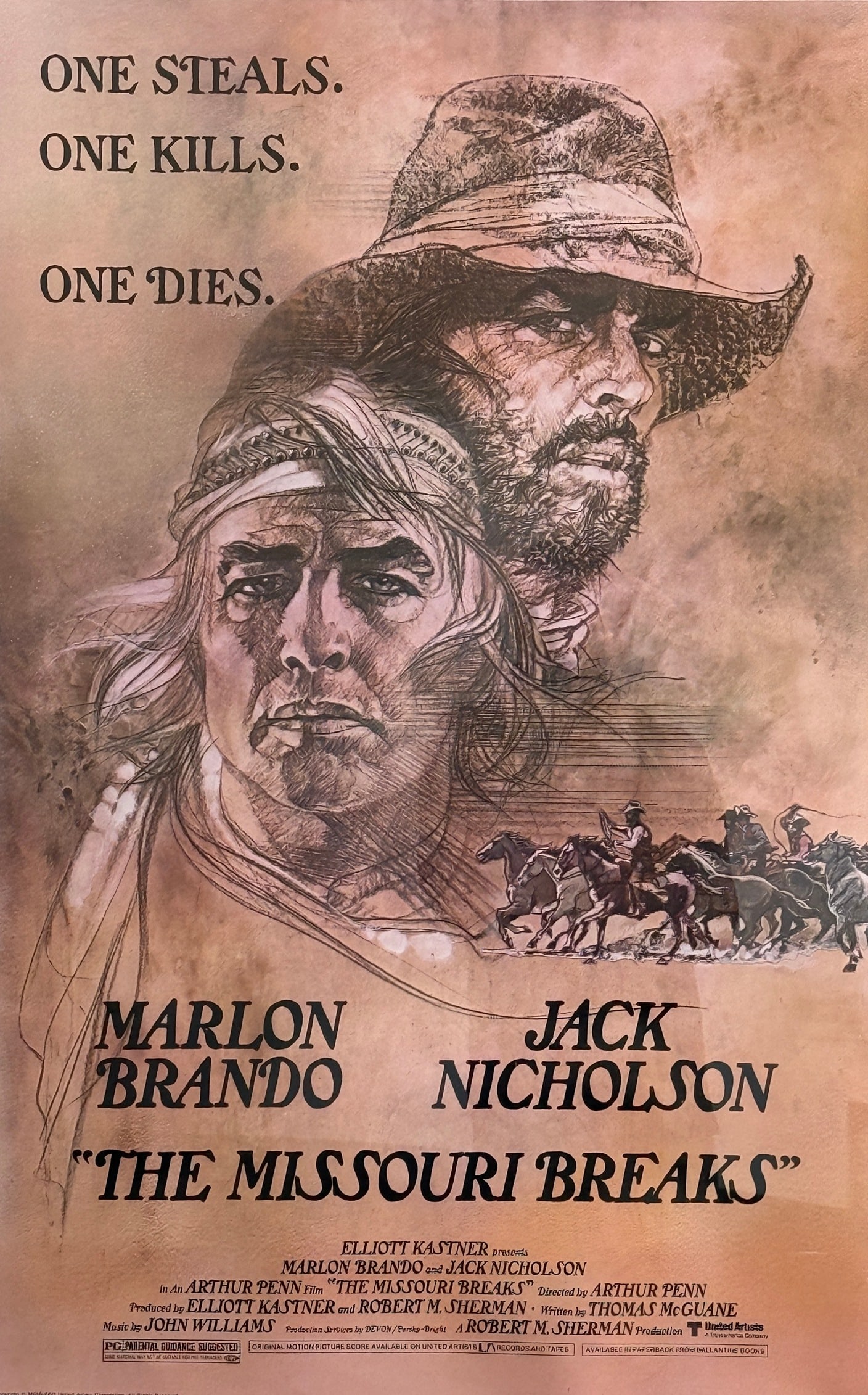 THE MISSOURI BREAKS Vintage Movie Poster, Brando Nicholson (1 of 5)