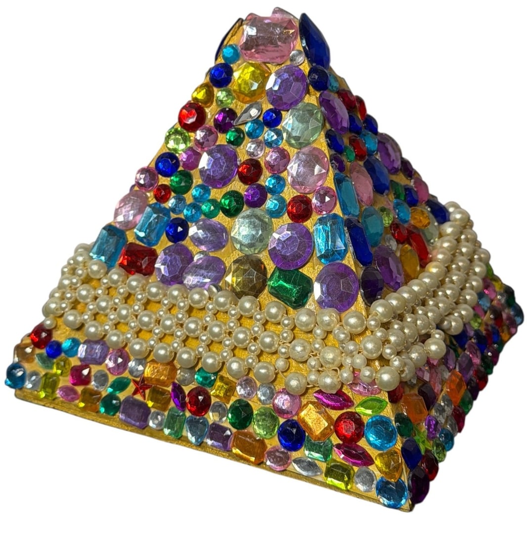 POPS CASEY ( American 20th C) Folk Art Jeweled Pyramid (1 of 3)