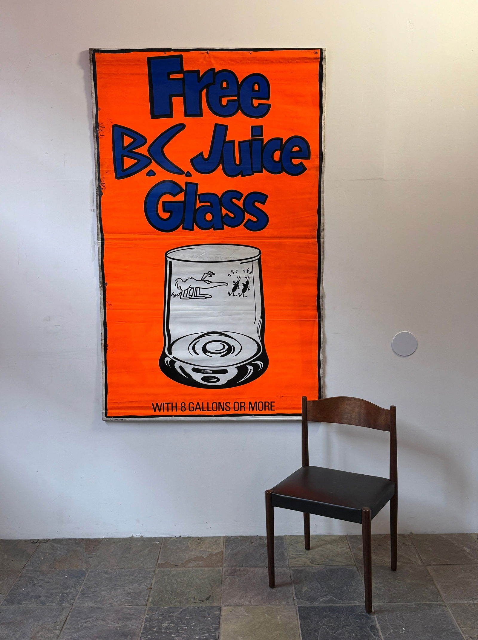 Vintage JOHNNY HART "B.C." Comics Promotional Advertising Poster, 1971: Rhino-Film. 70.5" H x 44" W. From a multi-generational, family-owned service station in Chicago.