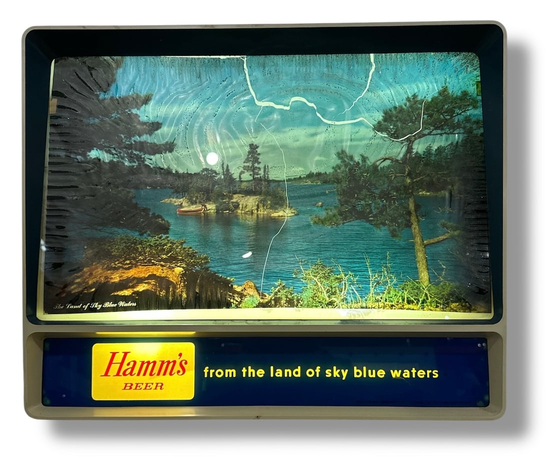 Vintage Advertising HAMM'S BEER TV Rippler Sign (1 of 6)