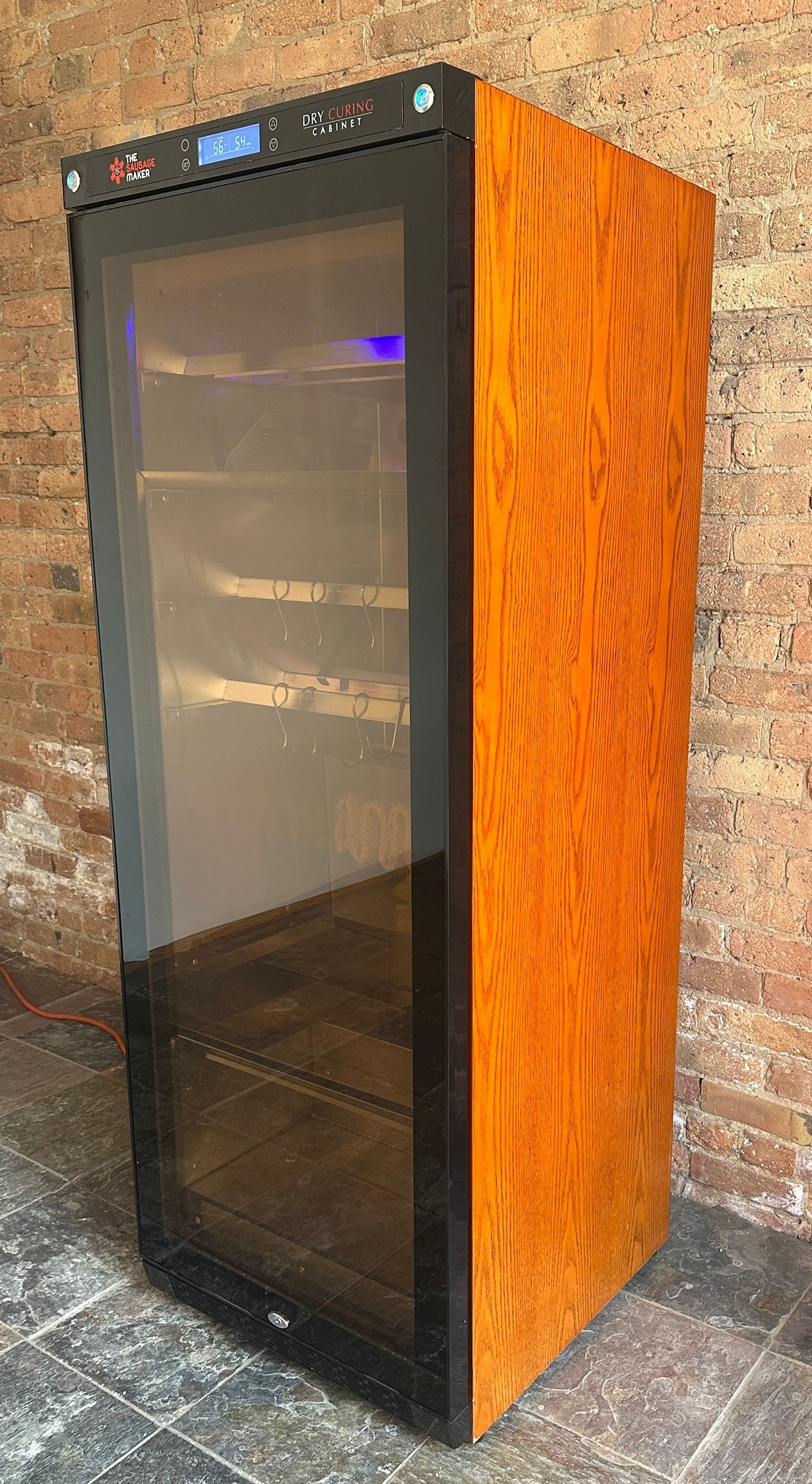 THE SAUSAGE MAKER Dry Curing Cabinet: 64" H x 23.5" W x 24" D. Originally $3,300.