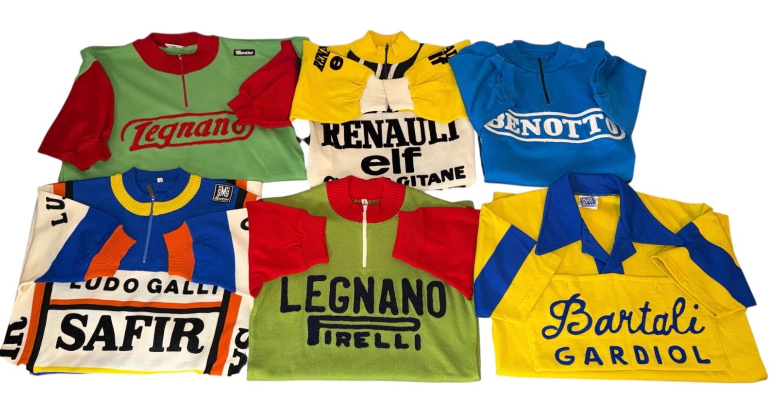 Collection of 1950s-1960s Vintage Wool Cycling Jerseys (1 of 8)