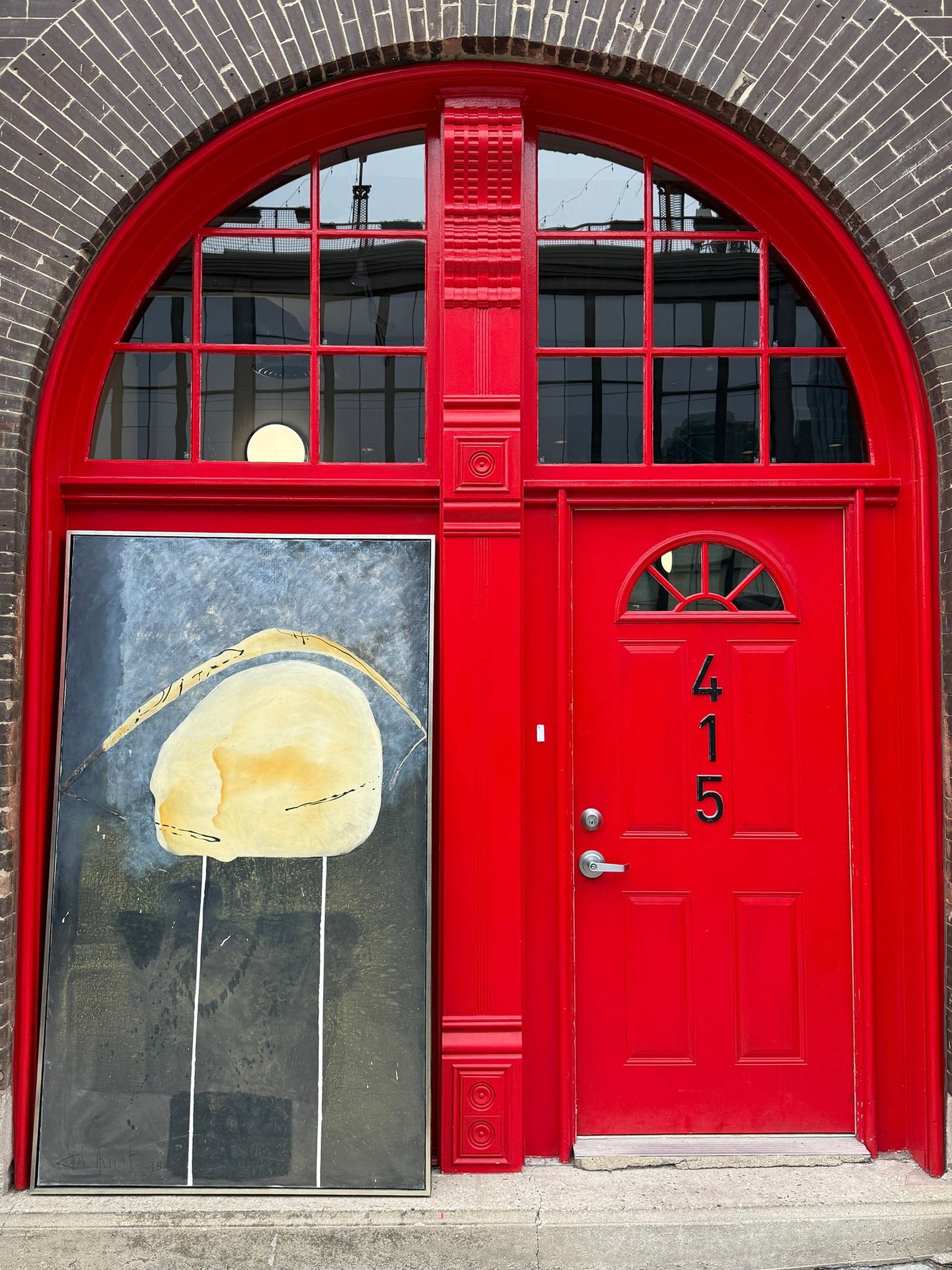 1998 ""Partir" GUIN AMANT (French, 20th C.) Painting: Measures 78" H x 45.5" W x 2.25" D. Signed, titled and dated en version. Mixed media on canvas. Lot includes a book about the artist and specific exhibition this piece was originally purchased at.