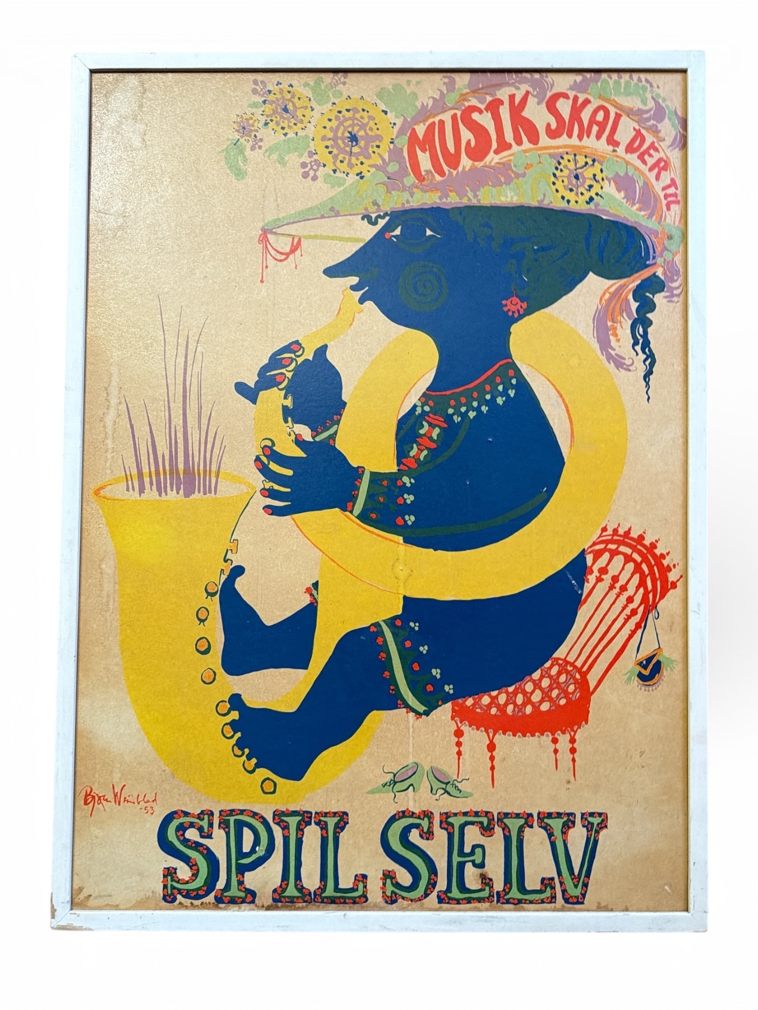 BJORN WIINBLAD (Danish, 1918-2006) Lithograph: Measures 34.75" H x 25.25" W in frame, 1953.