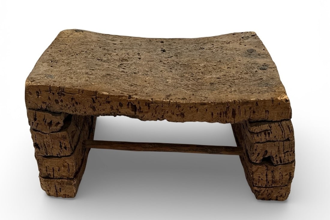 Folk Art Cork Stool - 3