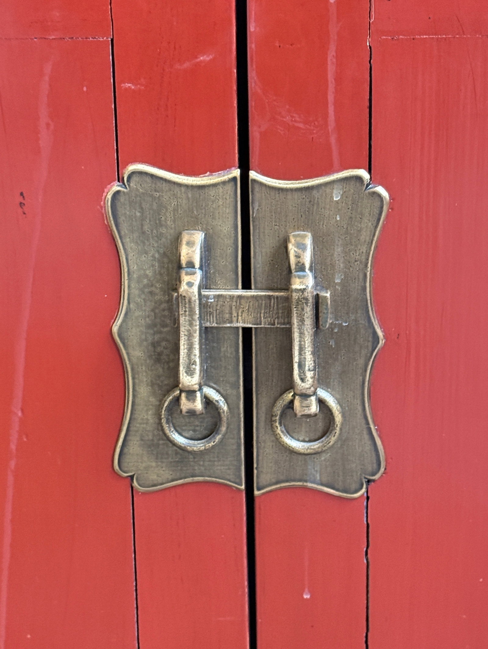 Oriental Red Lacquer Nightstands, Pair - 4