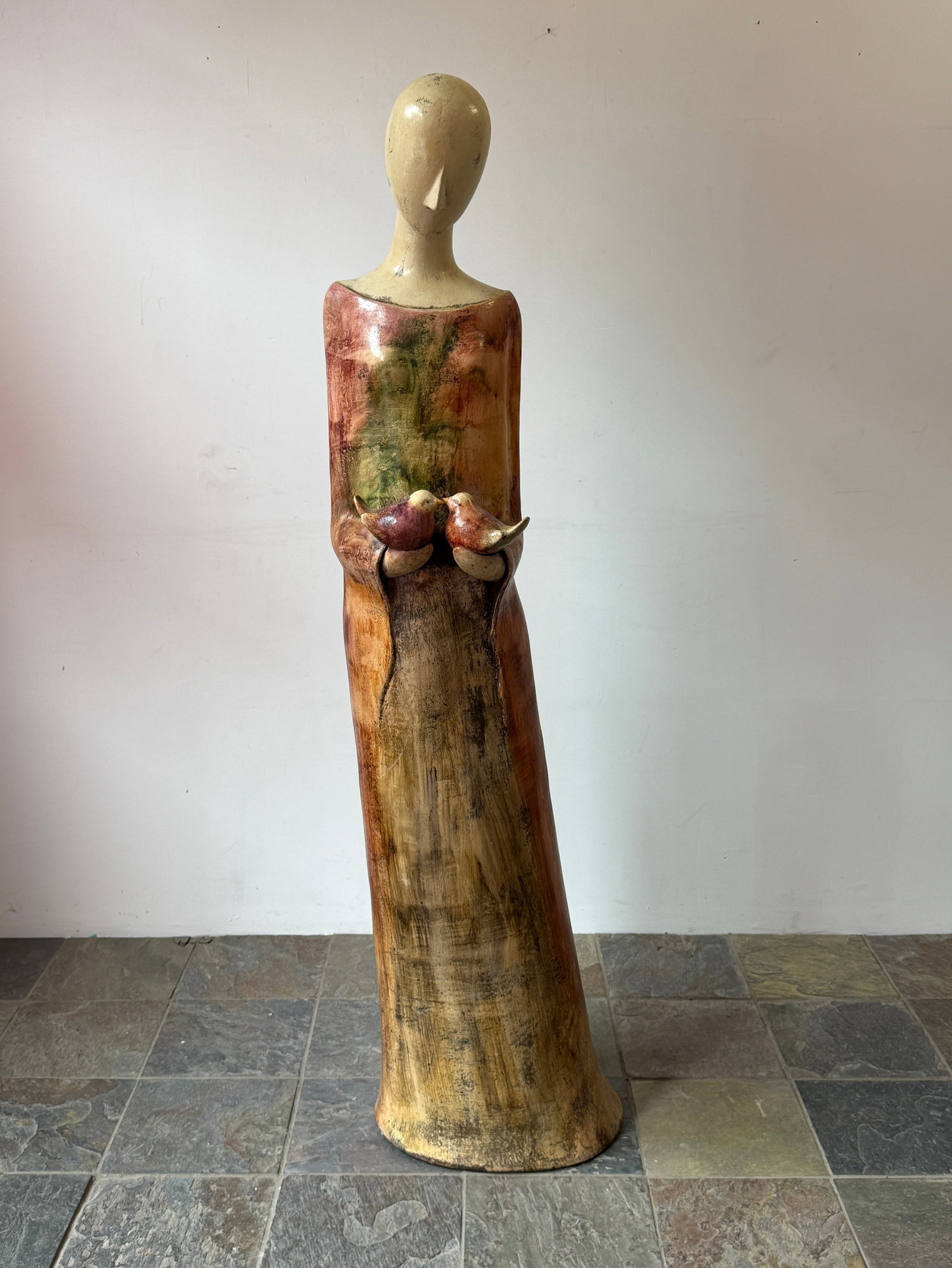 Italian Life Size Woman Garden Sculpture, Terracotta (1 of 7)