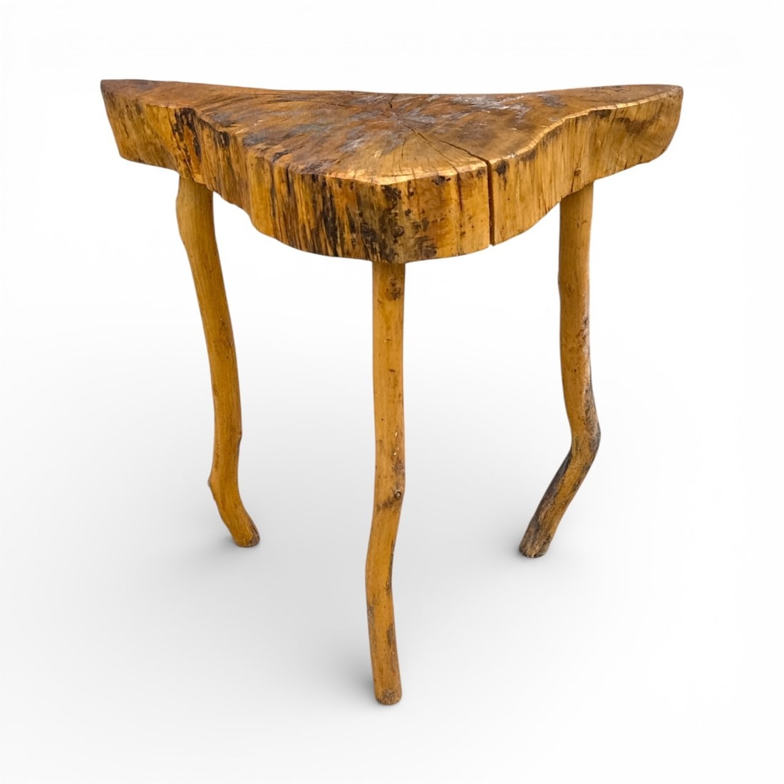 Mid Century Folk Art Live Edge Table (1 of 3)