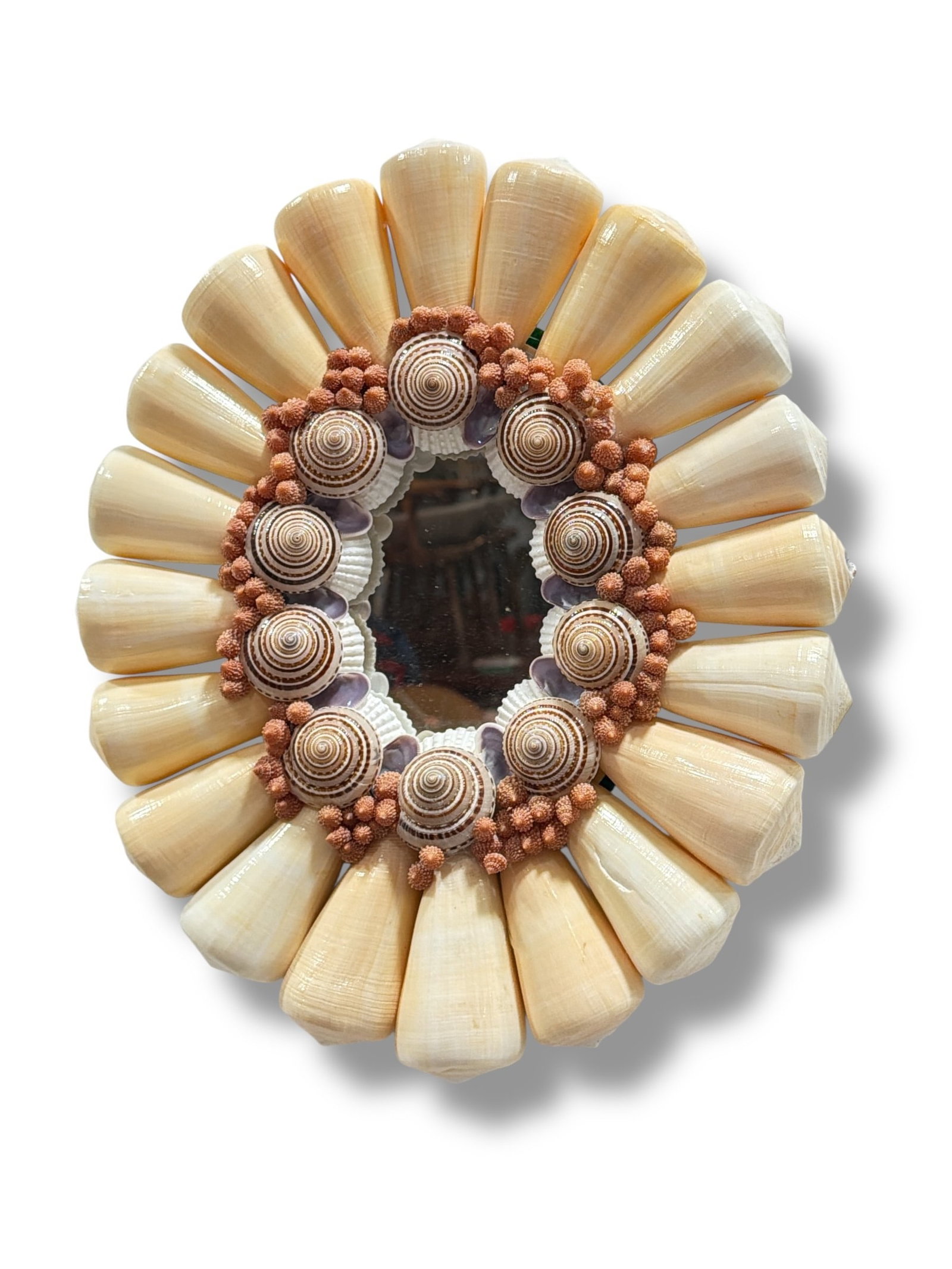 Folk Art Seashell Mirror - 2