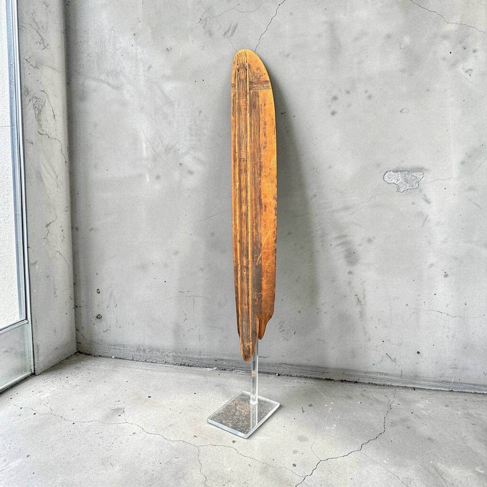 Democratic Republic of Congo, Nkundu/Kundu Shield: 59" H (including stand) x 8.25" W x 3.5" D.