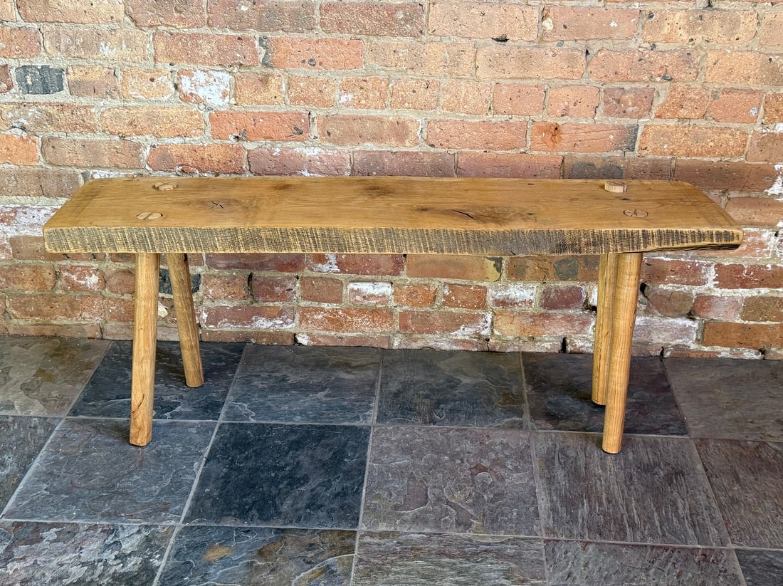 Rustic Mid Century Live Edge Bench - 3