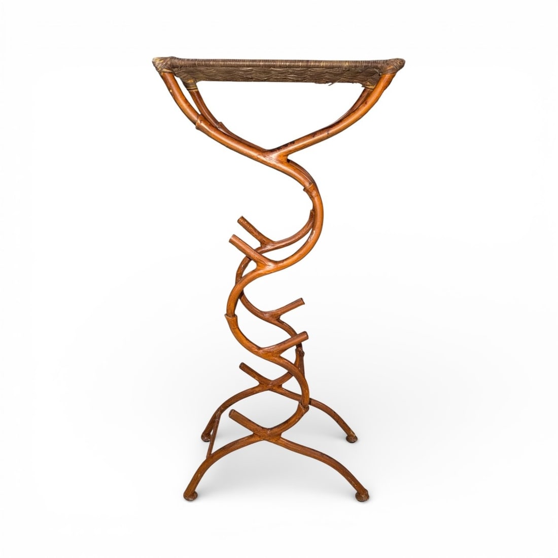 Sculpted Bamboo Wine Rack Accent Table - 2