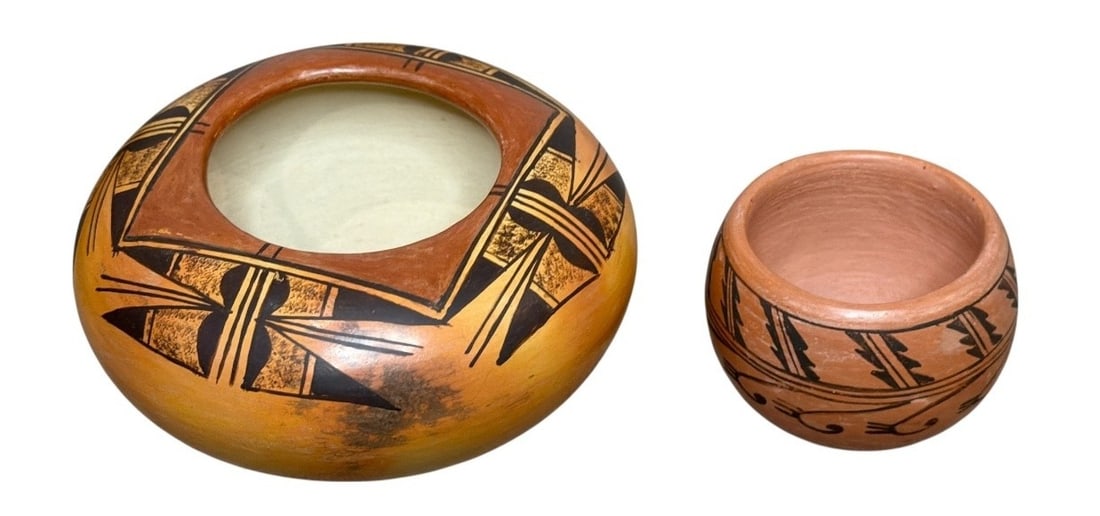 Two PRISCILLA NAMINGHA (Hopi-Tewa, 1924-2008) Hopi Bowls (1 of 6)