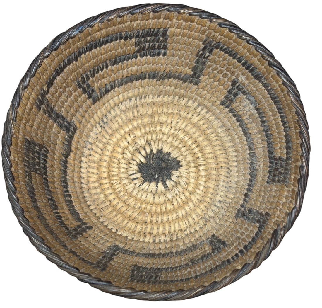 Two Native American, Papago Coiled Baskets - 4