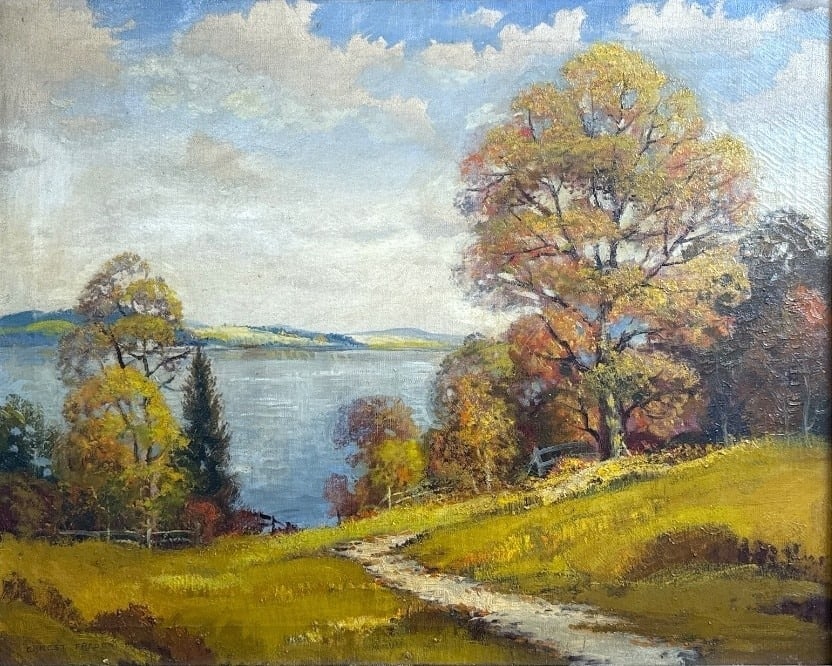 ERNEST FREDERICKS (1877-1957 Danish/American) Fall Landscape Oil Painting (1 of 4)