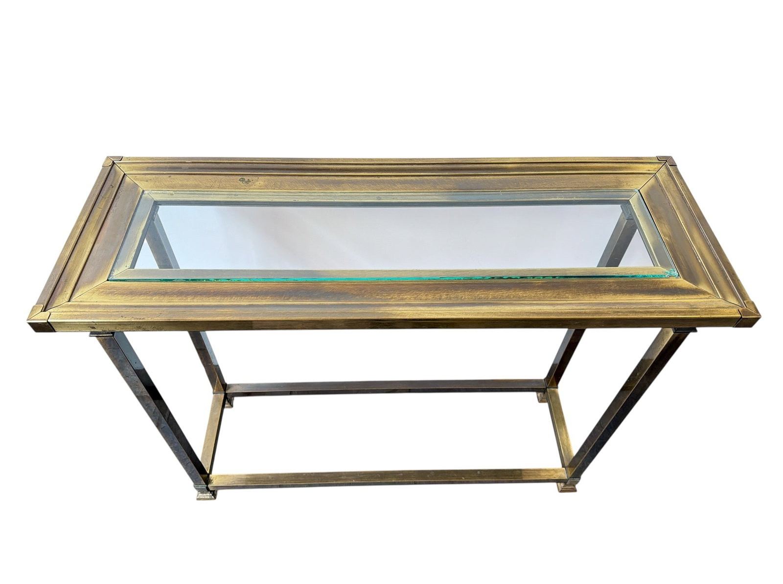 Mid Century MASTERCRAFT Brass Console Table - 2