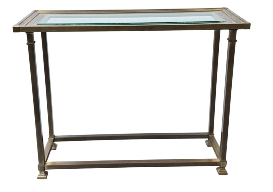 Mid Century MASTERCRAFT Brass Console Table - 3