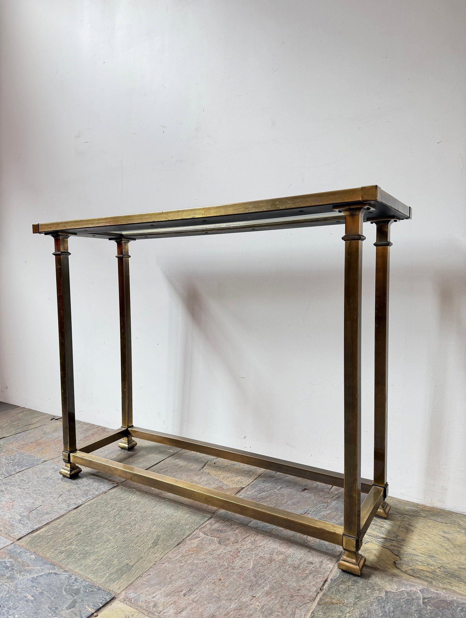 Mid Century MASTERCRAFT Brass Console Table - 4