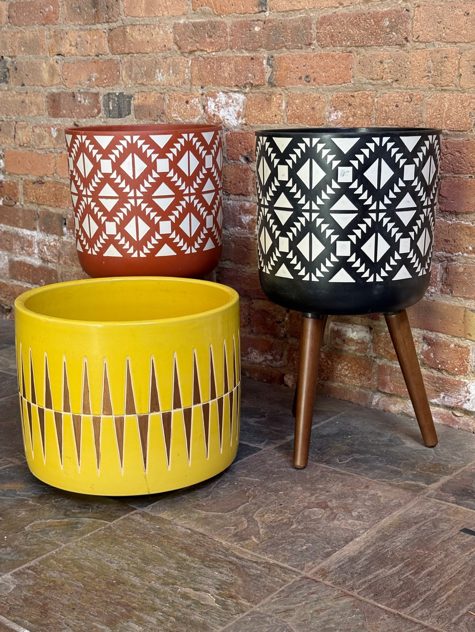 Three Modernist Ceramic Planters - 3