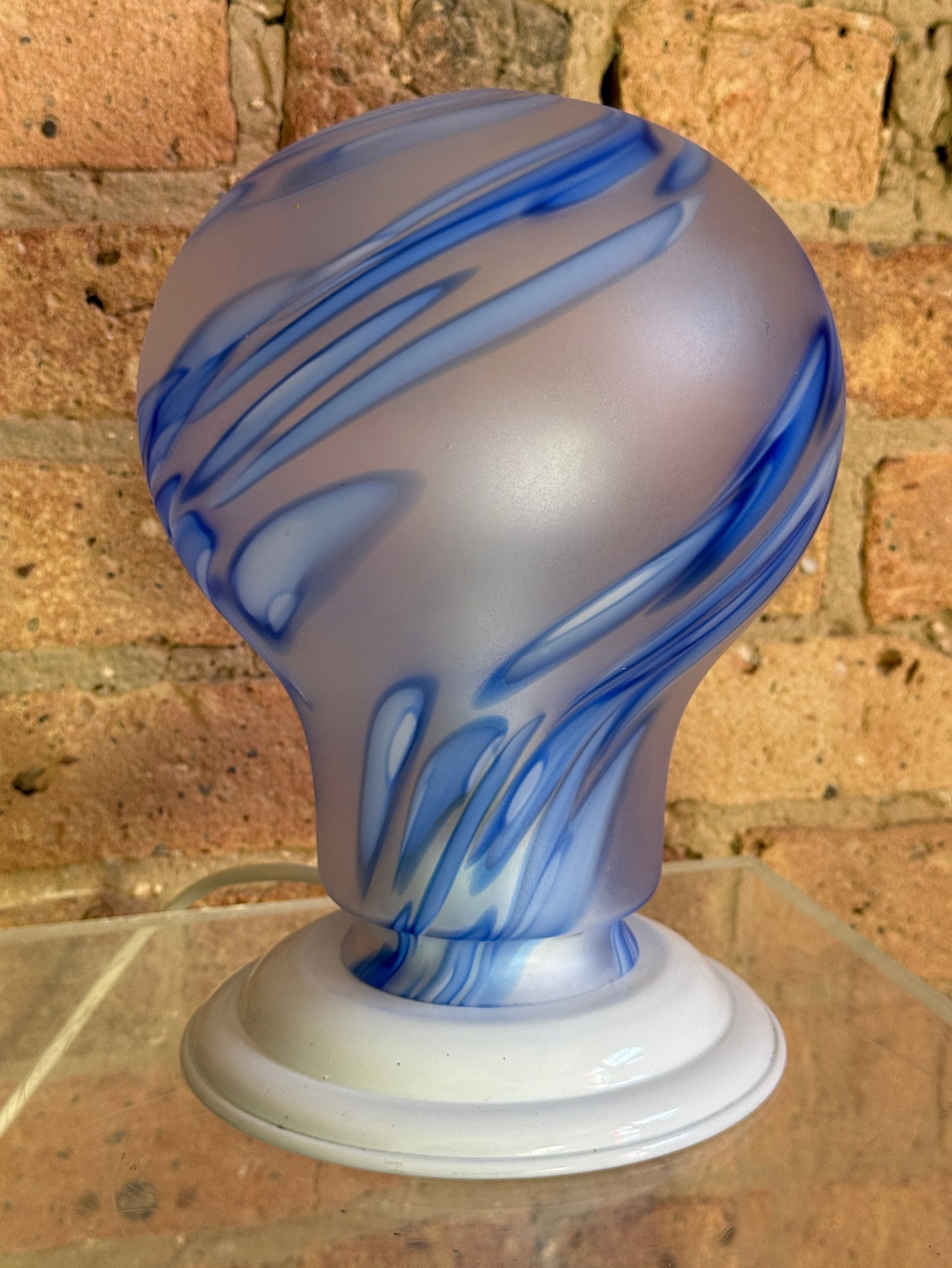 Italian MURANO Light Bulb Art Glass Lamp: Measures 9.25" H x 7" diameter.