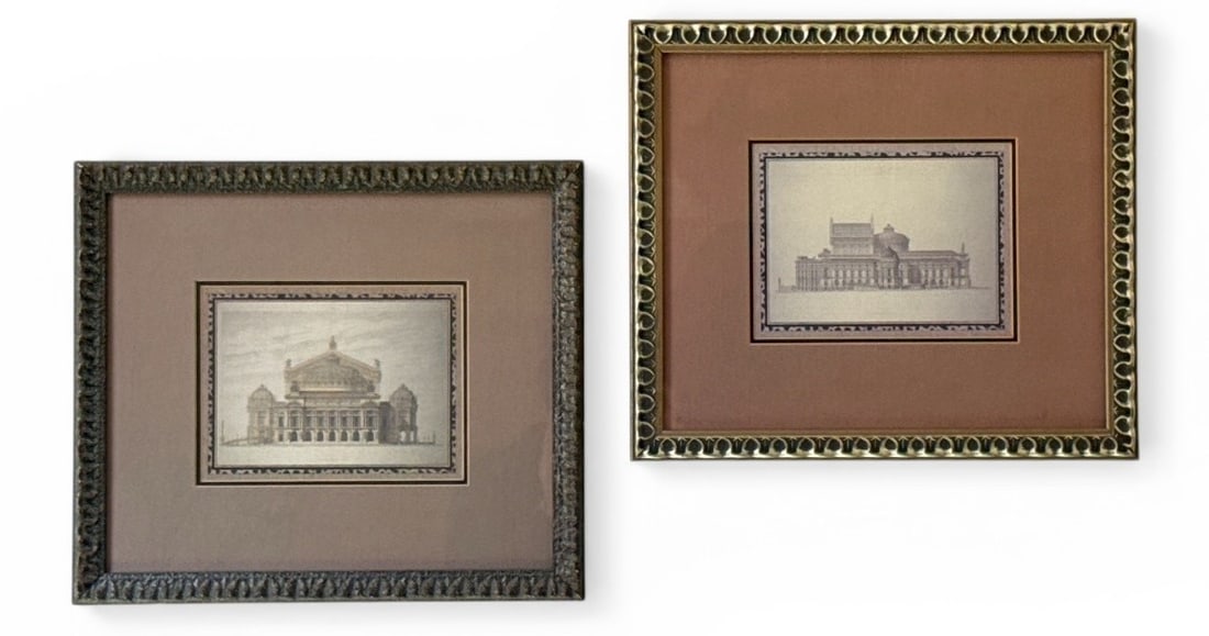 Two 19th C. "View of the Paris Opera House" Architectural Prints (1 of 7)