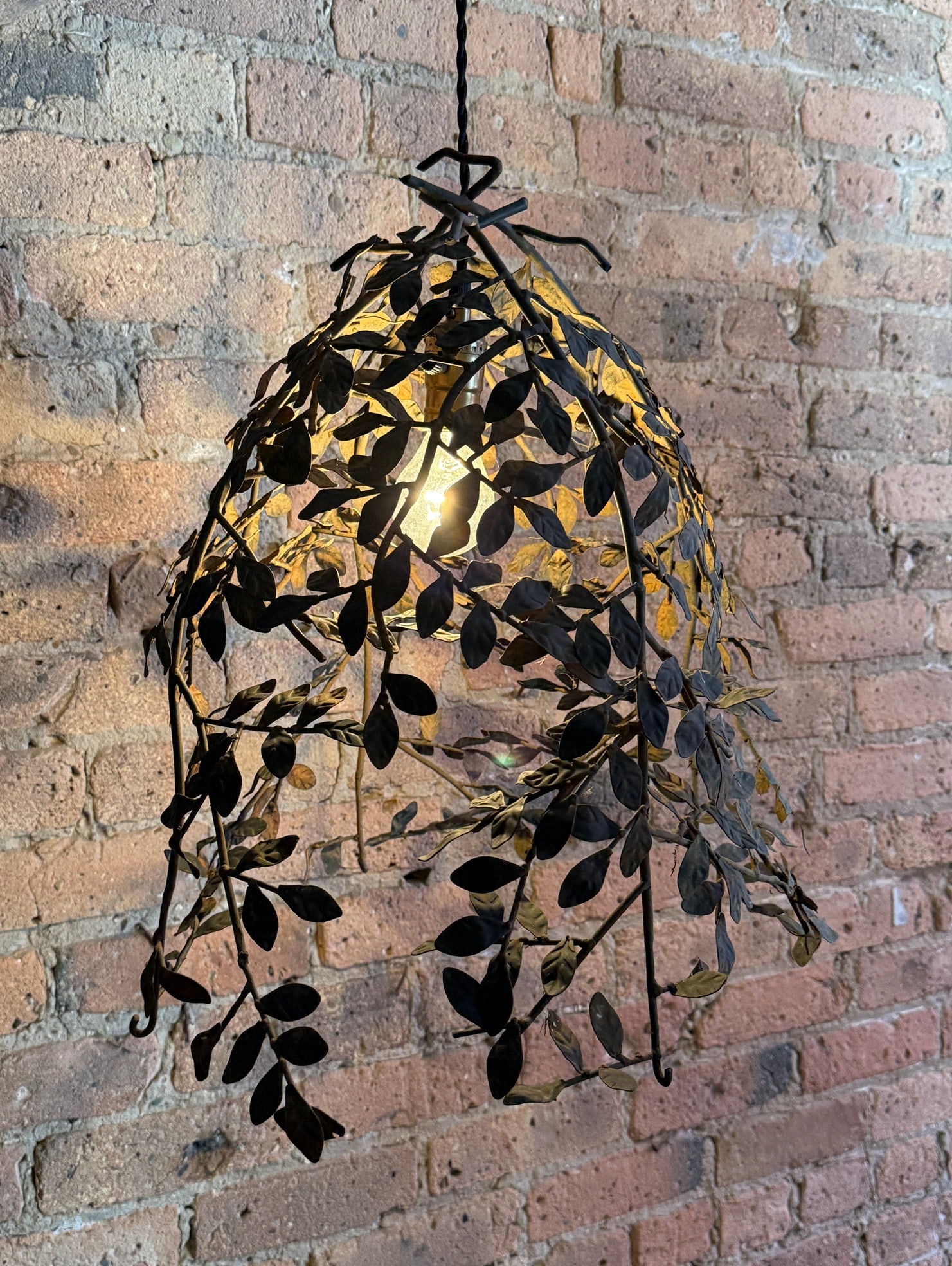 Modernist Iron Leaf Pattern Chandelier (1 of 7)