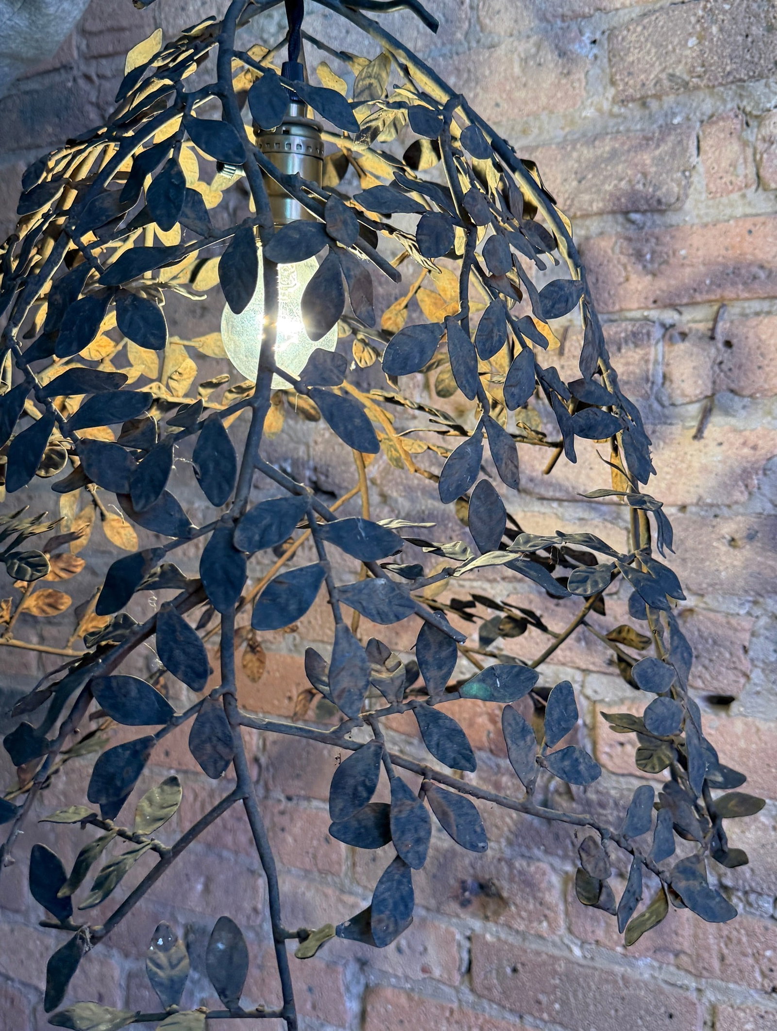 Modernist Iron Leaf Pattern Chandelier - 6