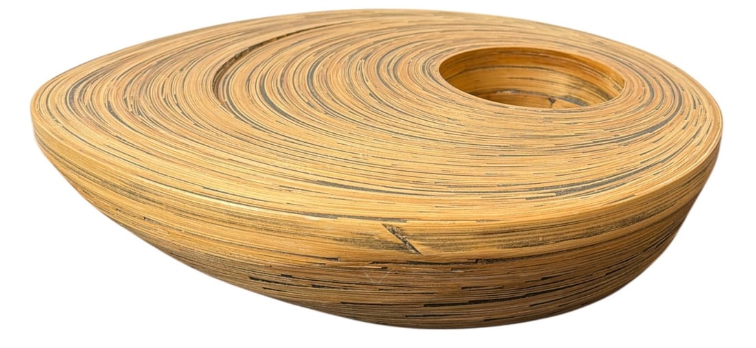 TAPIO WIRKKALA Style Organic Wood Vessel: Measures 4" H x 17" W x 15" D.