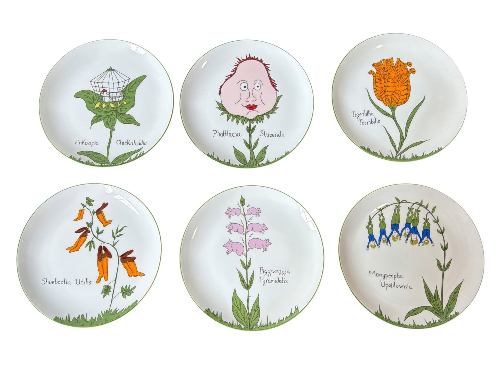 Set of 6 Sigma for Scully and Scully Nonsense Botany Plates: All measure 7.75" Diameter.