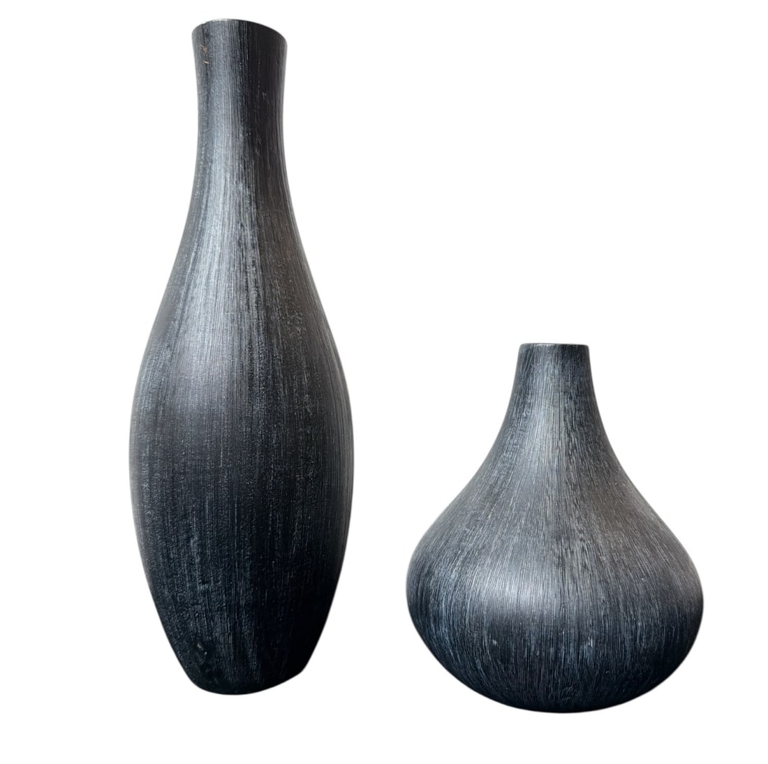 Set of 2 UMBRA Decorative Vases: Larger vase measures 11.5" H x 3" Diameter. Both retain label to bottom.
