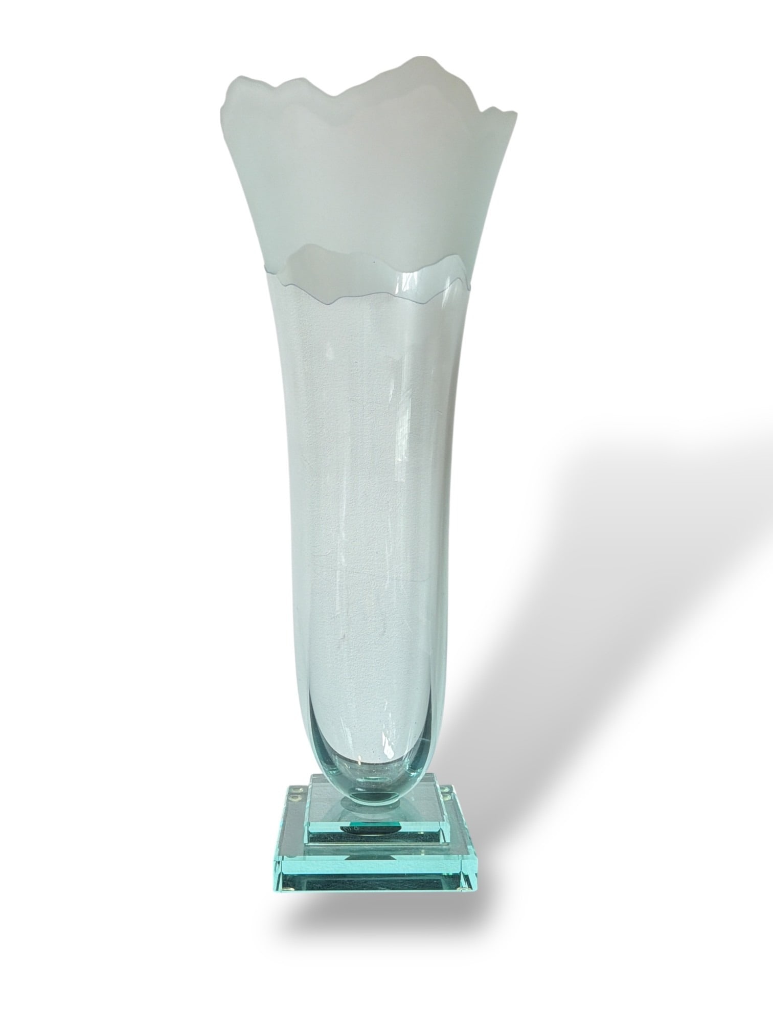 1992 STEPHEN SCHLANSER "Scapes" Vase: 16.25" H x 4" W x 4.25" D at base.