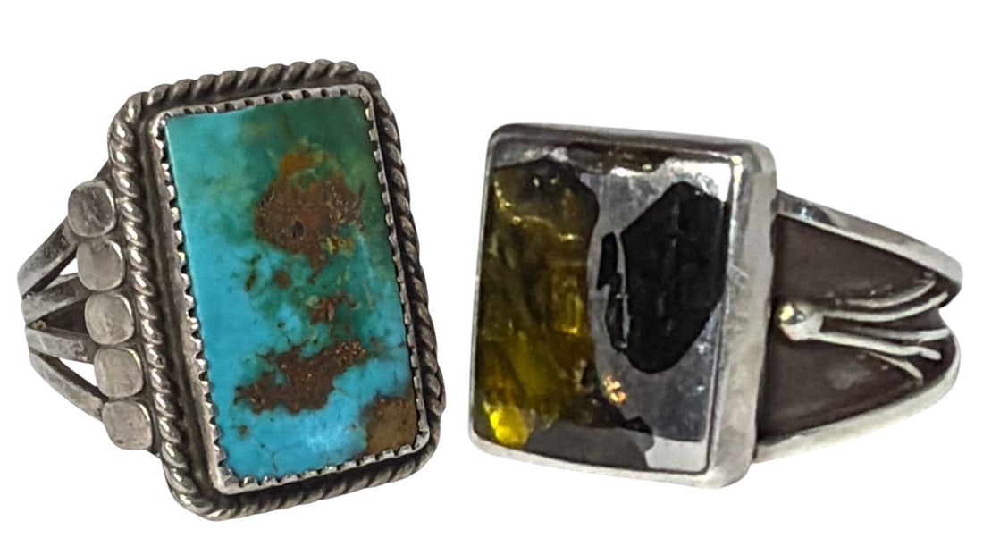 Two Sterling Silver Southwestern Men's Rings (1 of 4)