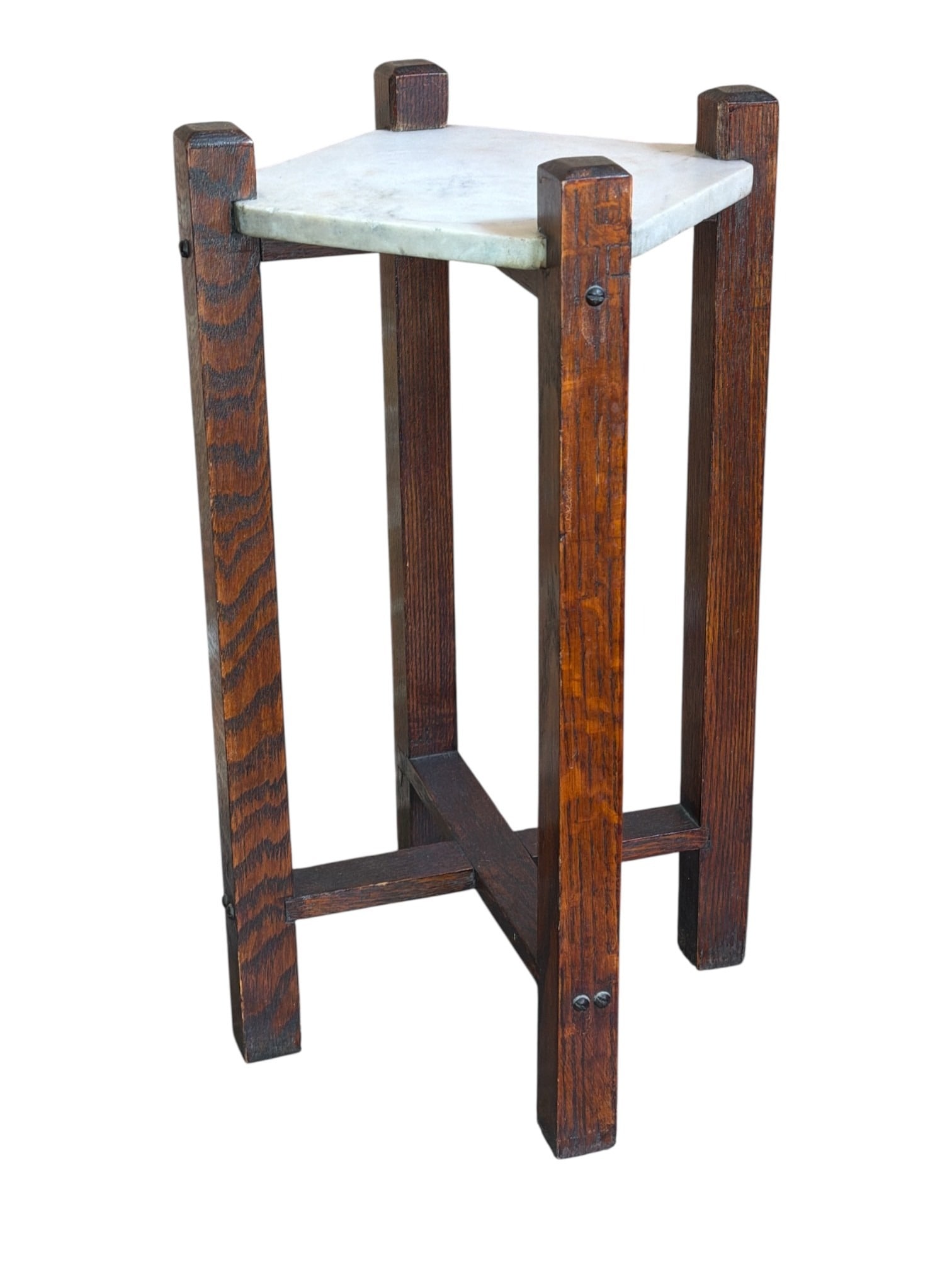 Arts and Craft Marble Top Side Table (1 of 6)