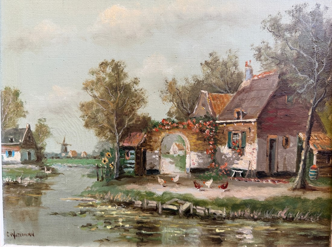 CATHY WATERMAN Landscape Oil Painting: Measures 14"H x 16" W, Sight 9" H x 11" W.