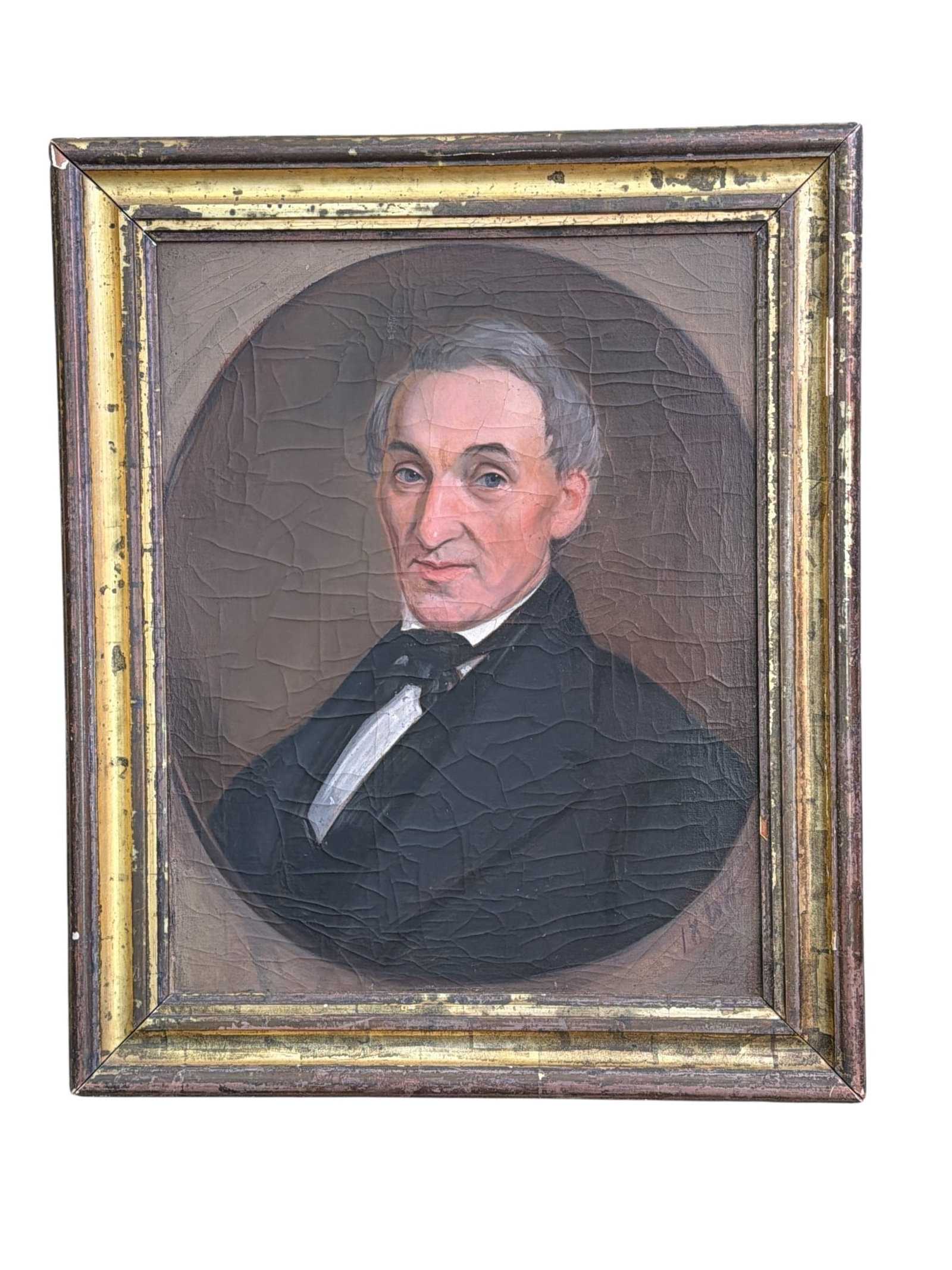 Civil War Era Oil Portrait Painting of a Man: Measures 29" H x 23.75" W x 1.5" D.