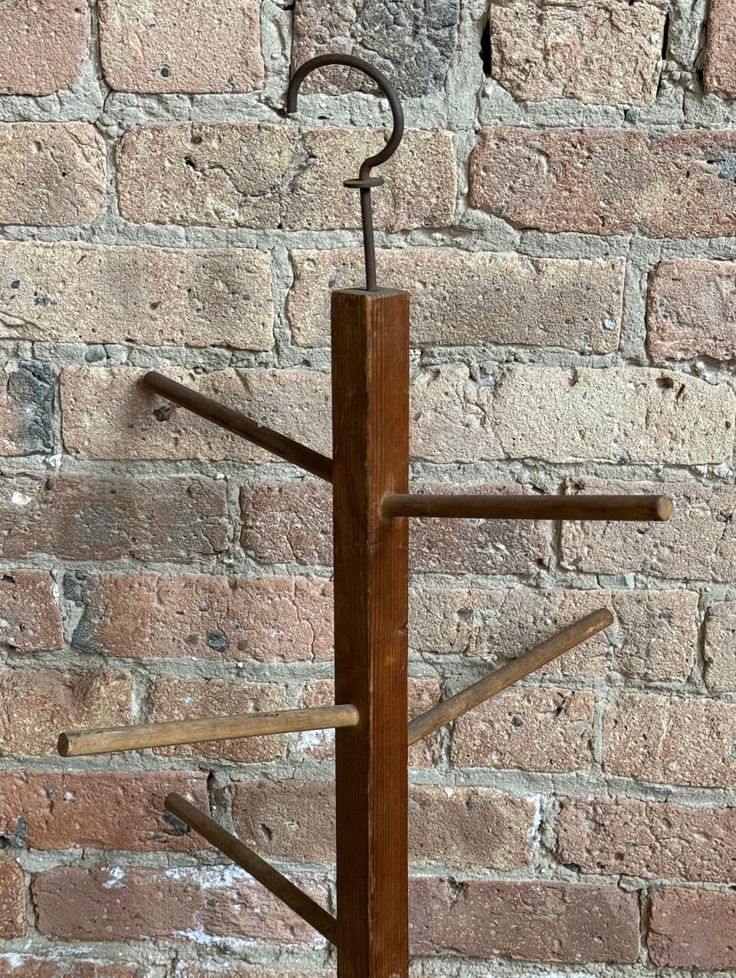 Swedish Pine Hanging Coat / Hat Rack - 3