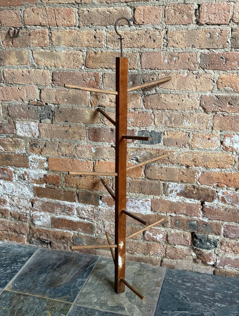 Swedish Pine Hanging Coat / Hat Rack - 4